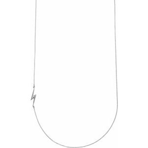 Sterling Silver Lightning Bolt 18" Necklace - Siddiqui Jewelers