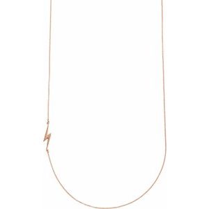 14K Rose Lightning Bolt 16" Necklace - Siddiqui Jewelers