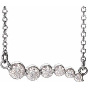 14K White 1/4 CTW Diamond Graduated 18" Necklace - Siddiqui Jewelers