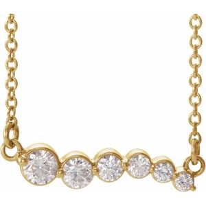 14K Yellow 1/4 CTW Diamond Graduated 18" Necklace - Siddiqui Jewelers