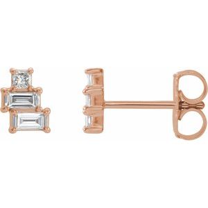 14K Rose 1/4 CTW Diamond Geometric Cluster Earrings - Siddiqui Jewelers