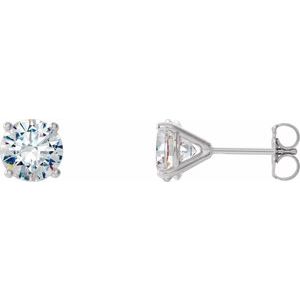 14K White 1 CTW Lab-Grown Diamond 4-Prong Stud Earrings Siddiqui Jewelers