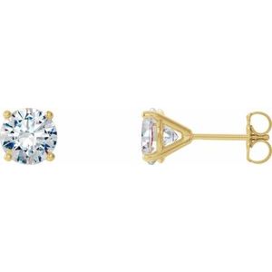 14K Yellow 1 1/2 CTW Lab-Grown Diamond 4-Prong Stud Earrings Siddiqui Jewelers