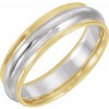 14K Yellow & White 6 mm Half Round Band with Milgrain  Size 11 - Siddiqui Jewelers