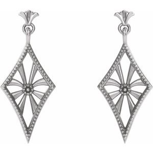 Sterling Silver Vintage-Inspired Dangle Earrings - Siddiqui Jewelers
