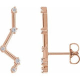 14K Rose 1/10 CTW Diamond Constellation Earring Climbers - Siddiqui Jewelers
