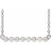 14K White 1/4 CTW Diamond Bar 18" Necklace - Siddiqui Jewelers