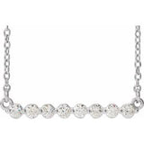 14K White 1/4 CTW Diamond Bar 18" Necklace - Siddiqui Jewelers