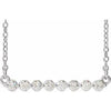 14K White 1/4 CTW Natural Diamond Bar 16" Necklace  Siddiqui Jewelers