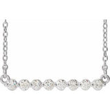 14K White 1/4 CTW Natural Diamond Bar 16" Necklace  Siddiqui Jewelers
