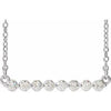 14K White 1/4 CTW Natural Diamond Bar 18" Necklace  Siddiqui Jewelers