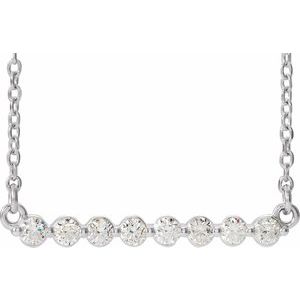 14K White 1/4 CTW Natural Diamond Bar 18" Necklace  Siddiqui Jewelers