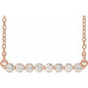 14K Rose 1/4 CTW Diamond Bar 16" Necklace - Siddiqui Jewelers