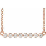 14K Rose 1/4 CTW Diamond Bar 16" Necklace - Siddiqui Jewelers