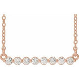 14K Rose 1/4 CTW Lab-Grown Diamond Bar 18" Necklace Siddiqui Jewelers