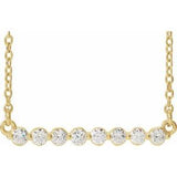 14K Yellow 1/4 CTW Diamond Bar 16" Necklace - Siddiqui Jewelers