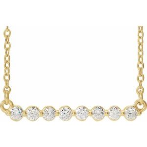 14K Yellow 1/4 CTW Diamond Bar 18" Necklace - Siddiqui Jewelers