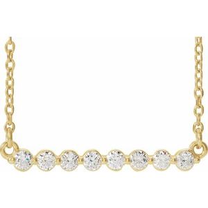 14K Yellow 1/4 CTW Lab-Grown Diamond Bar 18" Necklace Siddiqui Jewelers