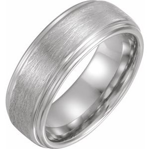 Cobalt 8 mm Flat Edge Band with Brush Finish Size 6.5 - Siddiqui Jewelers