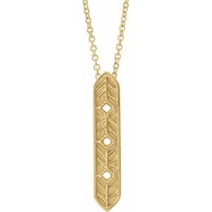 14K Yellow Vintage-Inspired Vertical Bar 16" Necklace - Siddiqui Jewelers