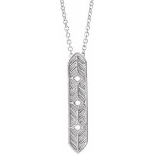 Sterling Silver Vintage-Inspired Vertical Bar 18" Necklace - Siddiqui Jewelers