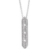 14K White Vintage-Inspired Vertical Bar 18" Necklace - Siddiqui Jewelers