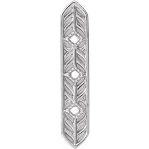 14K White Vintage-Inspired Vertical Bar Pendant - Siddiqui Jewelers