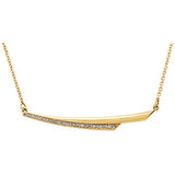 14K Yellow .08 CTW Diamond Bar 17.5" Necklace - Siddiqui Jewelers