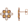 14K Rose Citrine & 1/4 CTW Diamond Earrings - Siddiqui Jewelers