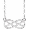 14K White Infinity-Inspired Knot Design 18" Necklace - Siddiqui Jewelers