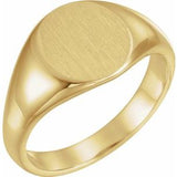 14K Yellow 12.5x10.5 mm Oval Signet Ring - Siddiqui Jewelers