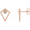 14K Rose Opal Cabochon Pyramid Earrings - Siddiqui Jewelers