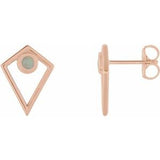 14K Rose Opal Cabochon Pyramid Earrings - Siddiqui Jewelers