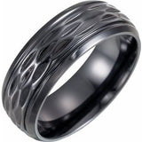 Black Titanium Patterned Band Size 13.5 - Siddiqui Jewelers