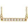 14K Yellow 1/4 CTW Diamond French-Set Bar 18" Necklace - Siddiqui Jewelers