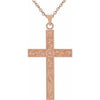 14K Rose 18" Cross Necklace - Siddiqui Jewelers