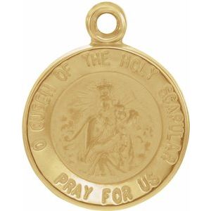 14K Yellow 12 mm Round Scapular Medal - Siddiqui Jewelers