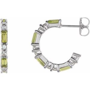 14K White Peridot & 1/2 CTW Diamond Earrings - Siddiqui Jewelers