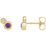 14K Yellow Amethyst & .06 CTW Diamond Earrings - Siddiqui Jewelers