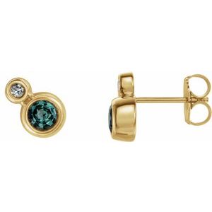 14K Yellow Alexandrite & .06 CTW Diamond Earrings - Siddiqui Jewelers