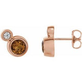 14K Rose Citrine & .03 CTW Diamond Earrings - Siddiqui Jewelers