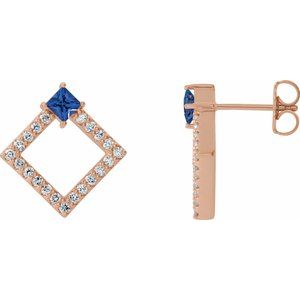 14K Rose Tanzanite & 1/3 CTW Diamond Earrings - Siddiqui Jewelers