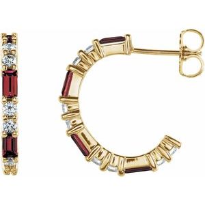 14K Yellow Mozambique Garnet & 1/2 CTW Diamond Earrings - Siddiqui Jewelers