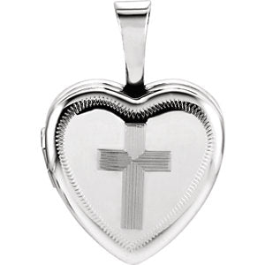 Sterling Silver Locket with Cross - Siddiqui Jewelers