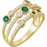 14K Yellow Emerald & 3/8 CTW Diamond Ring - Siddiqui Jewelers