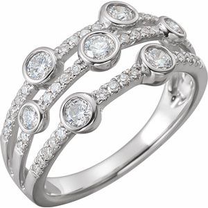 14K White 3/4 CTW Diamond Negative Space Ring - Siddiqui Jewelers
