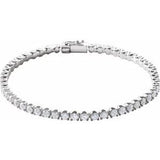 14K White 5 CTW Diamond Line 7" Bracelet - Siddiqui Jewelers