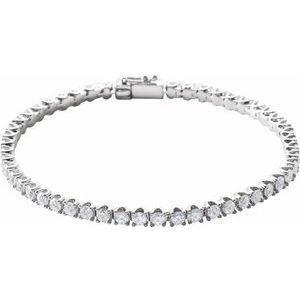 14K White 5 CTW Natural Diamond Line 7" Bracelet Siddiqui Jewelers