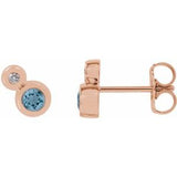 14K Rose Aquamarine & .03 CTW Diamond Earrings - Siddiqui Jewelers