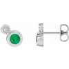 14K White Emerald & .06 CTW Diamond Earrings - Siddiqui Jewelers
